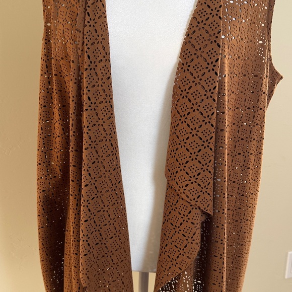 Soft Surroundings Faux Suede Laser Cut Vest - Picture 5 of 12